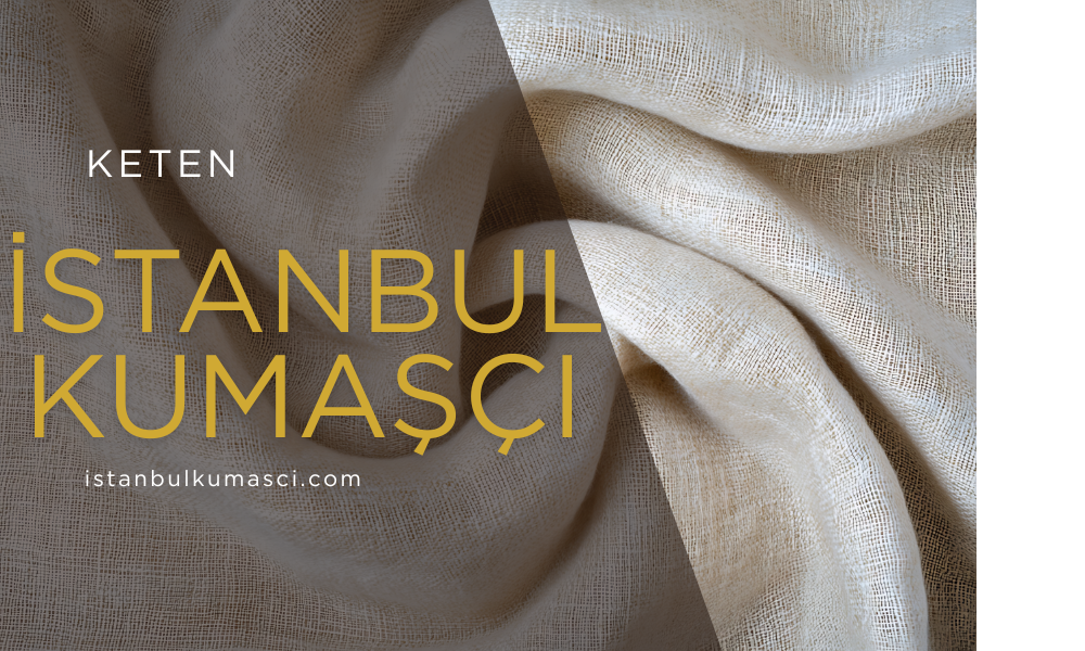 Doğal dokulu, yazlık elbise dikimi için terletmeyen ham keten kumaş.